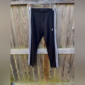 👗Adidas women’s Black Leggings with White Stripes